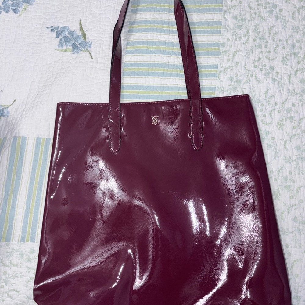 Victoria's Secret Shiny Burgundy Tote